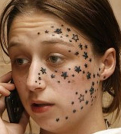Girl with 56 Stars Tattooed on Face Admits She Asked for Them